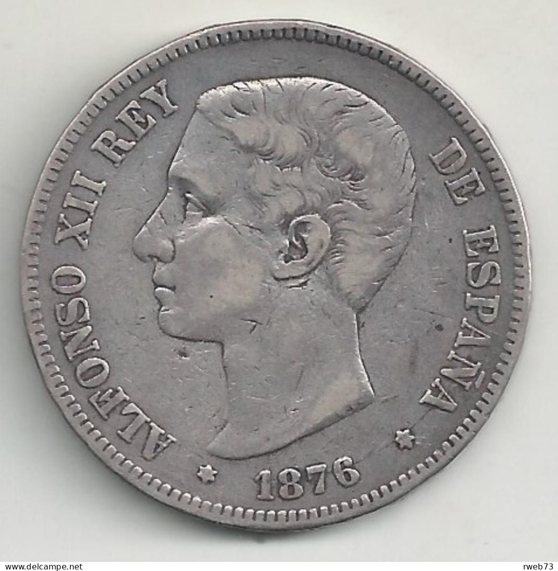 ESPAGNE - 5 Pesetas - 1876 - Argent - TB/TTB - Münzen Der Provinzen