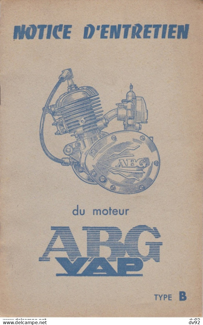 NOTICE D ENTRETIEN DU MOTEUR APG VAP TYPE B - Moto