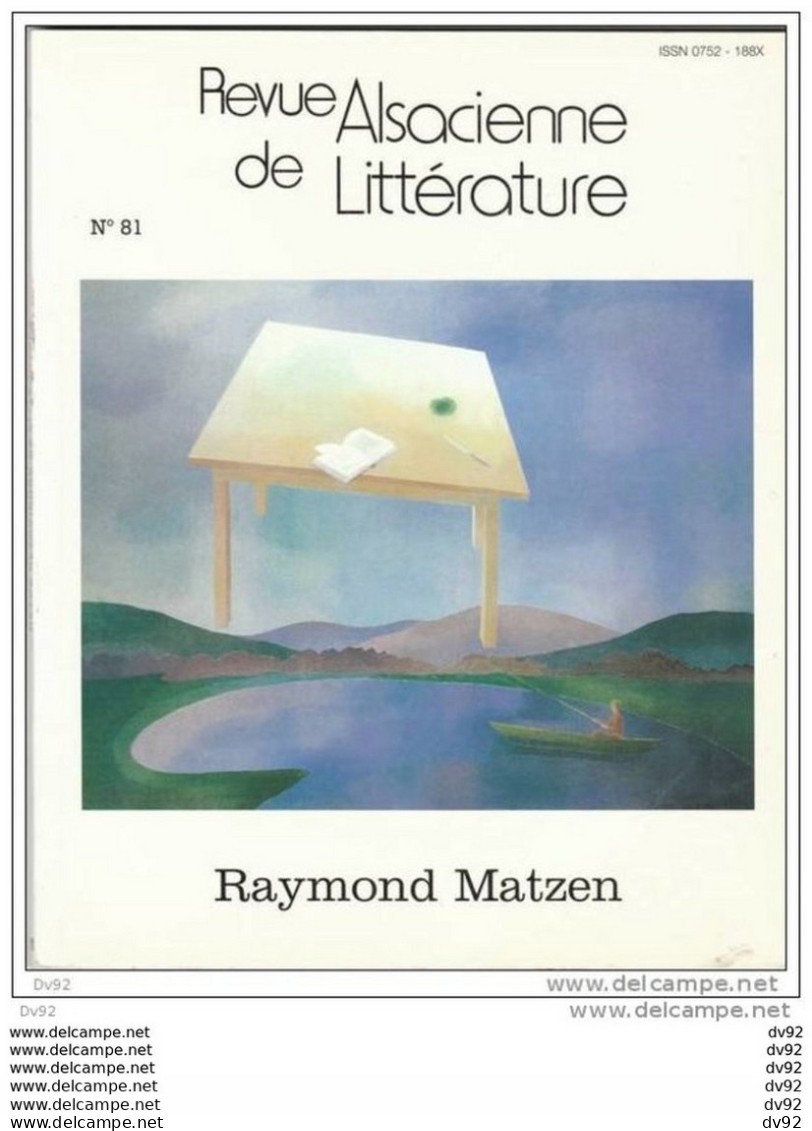 REVUE ALSACIENNE DE LITTERATURE RAYMOND MATZEN - Alsace