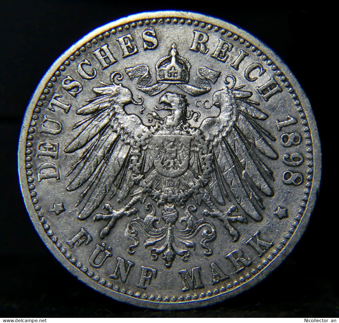 Germany, Baden 5 Mark 1898 Friedrich Von Baden XF Silver - 2, 3 & 5 Mark Silver