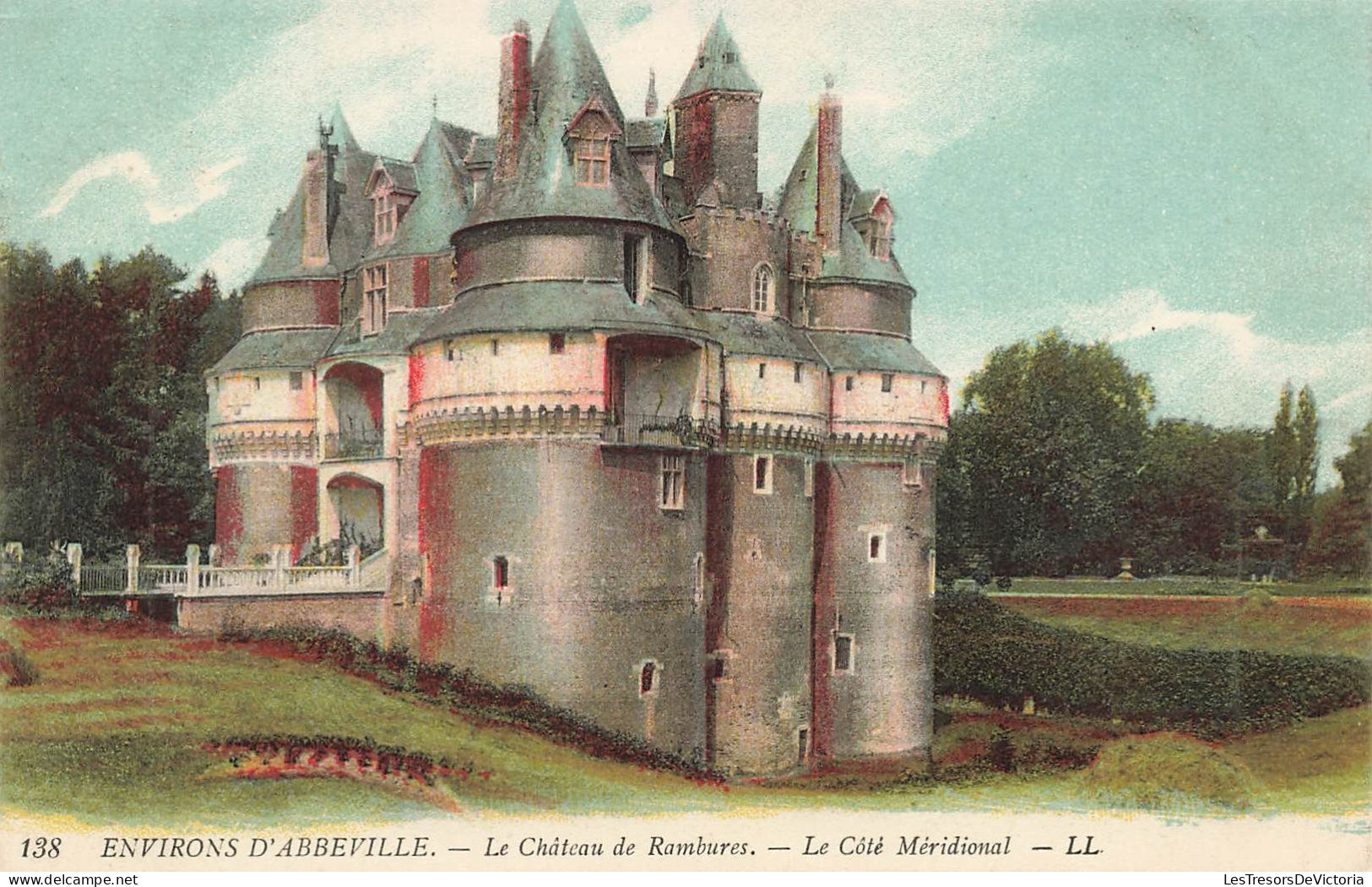 FRANCE - Environs D'Abbeville - Le Château De Rambures - Le Côté Méridional - Colorisé - Carte Postale Ancienne - Abbeville