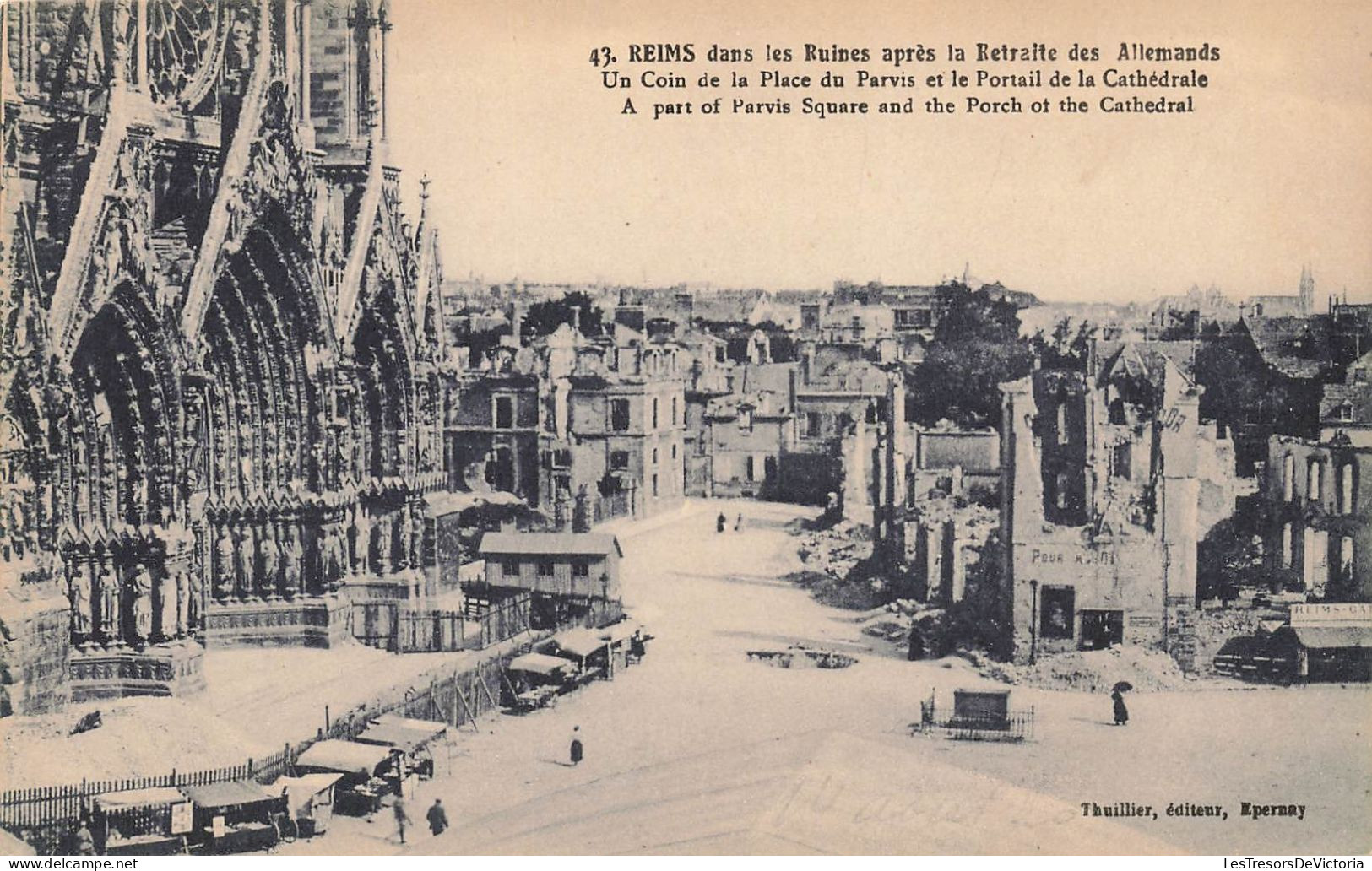 FRANCE - Reims - Dans Les Ruines Après La Retraite Des Allemands - Carte Postale Ancienne - Reims