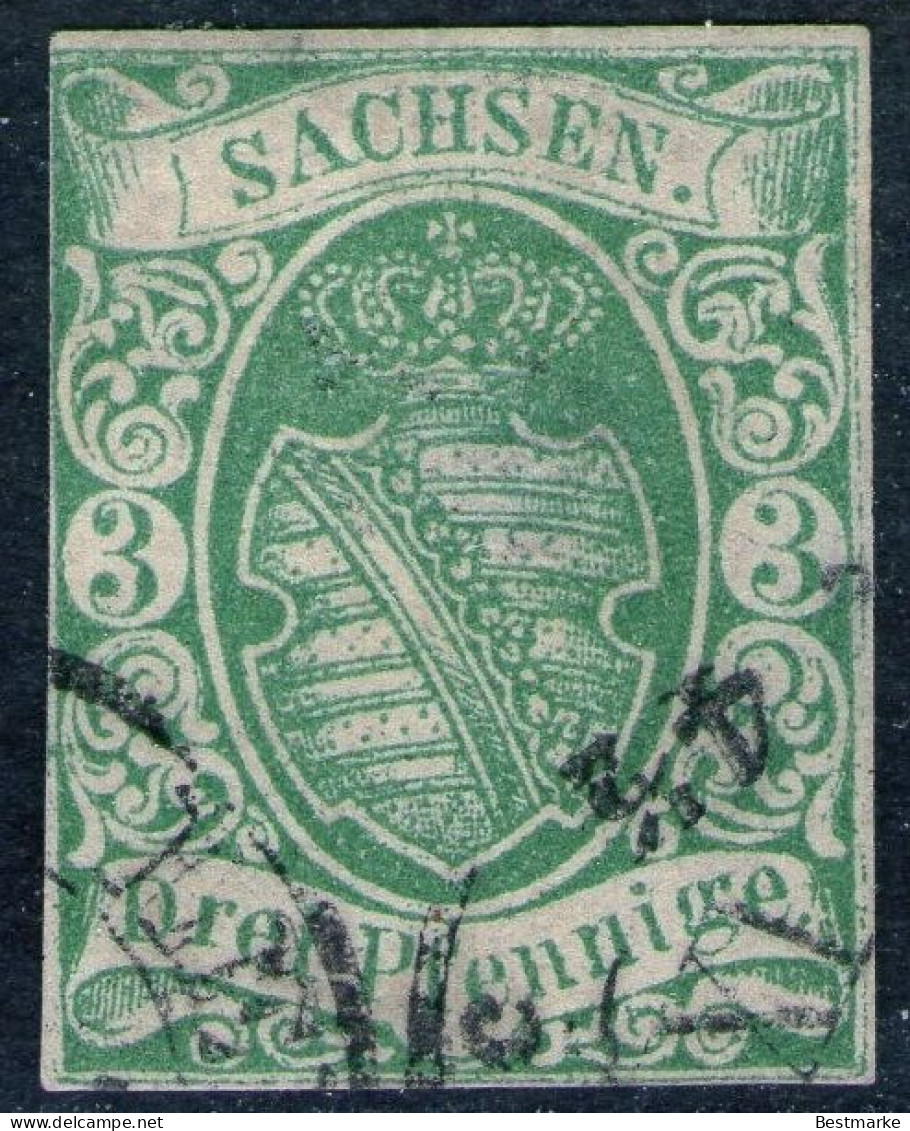 Leipzig IX Auf 3 Pfg. Grün - Sachsen Nr. 2 IIa - Sachsen