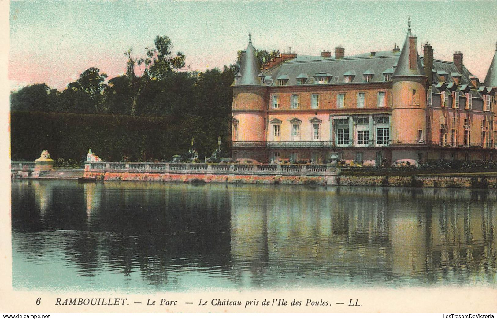 FRANCE - Rambouillet - Le Parc - Le Château Pris De L'île Des Poules - Colorisé - Carte Postale Ancienne - Rambouillet (Castello)