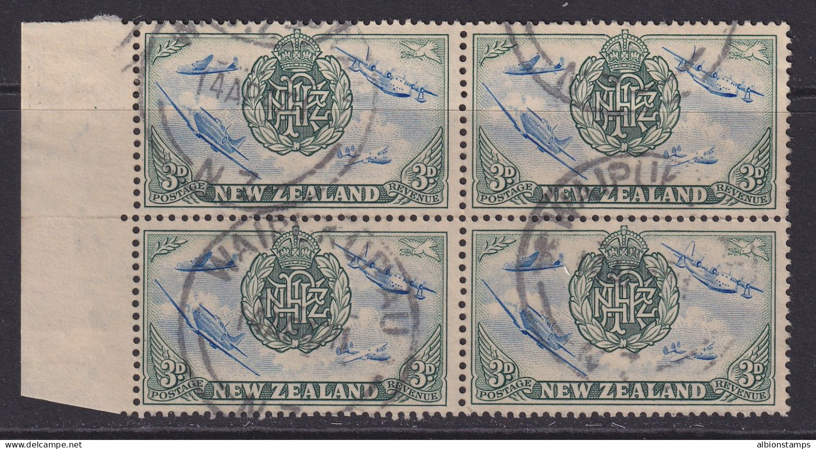 New Zealand, SG 671a, Used Block "Completed Rudder" Variety - Gebruikt