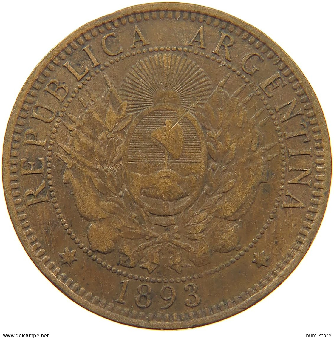 ARGENTINA 2 CENTAVOS 1893 #a041 0343 - Argentine