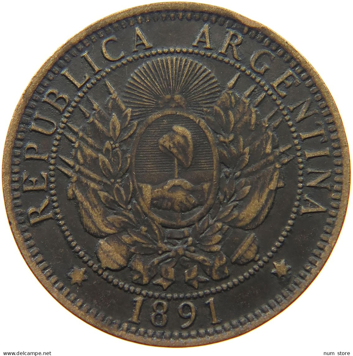 ARGENTINA 2 CENTAVOS 1891 #s077 0063 - Argentine