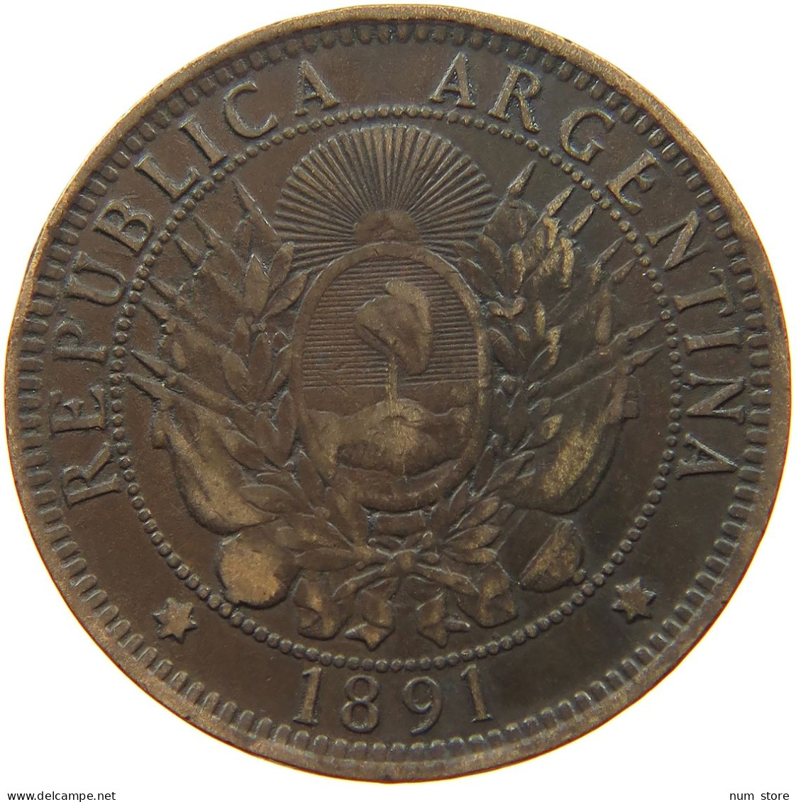 ARGENTINA 2 CENTAVOS 1891 #s077 0047 - Argentine