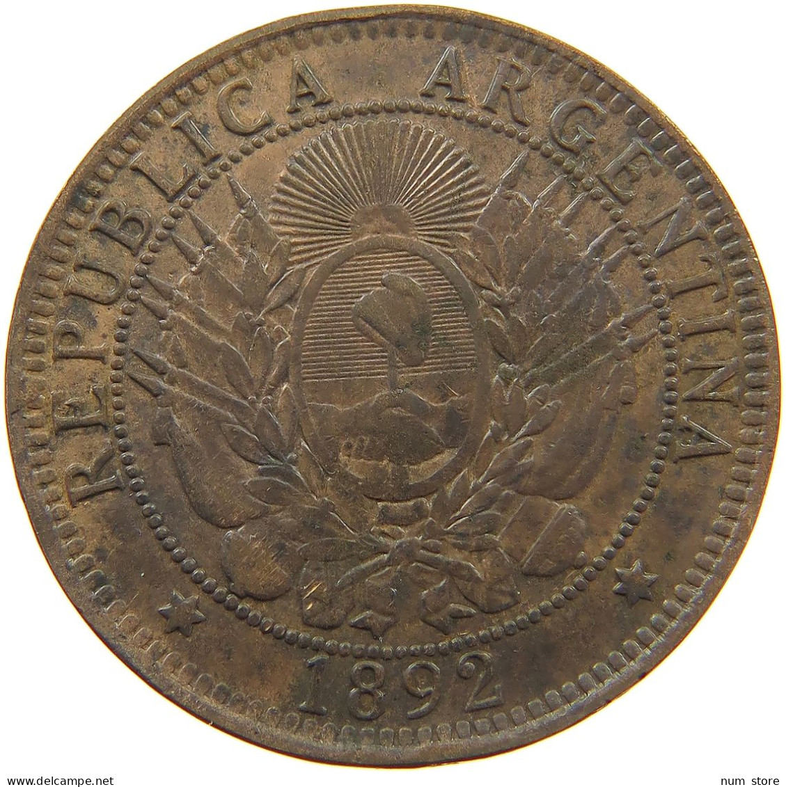 ARGENTINA 2 CENTAVOS 1892 #a041 0335 - Argentine