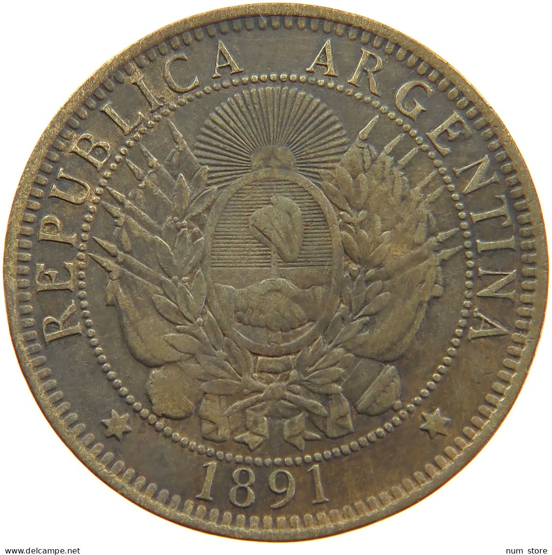 ARGENTINA 2 CENTAVOS 1891 #a062 0315 - Argentine