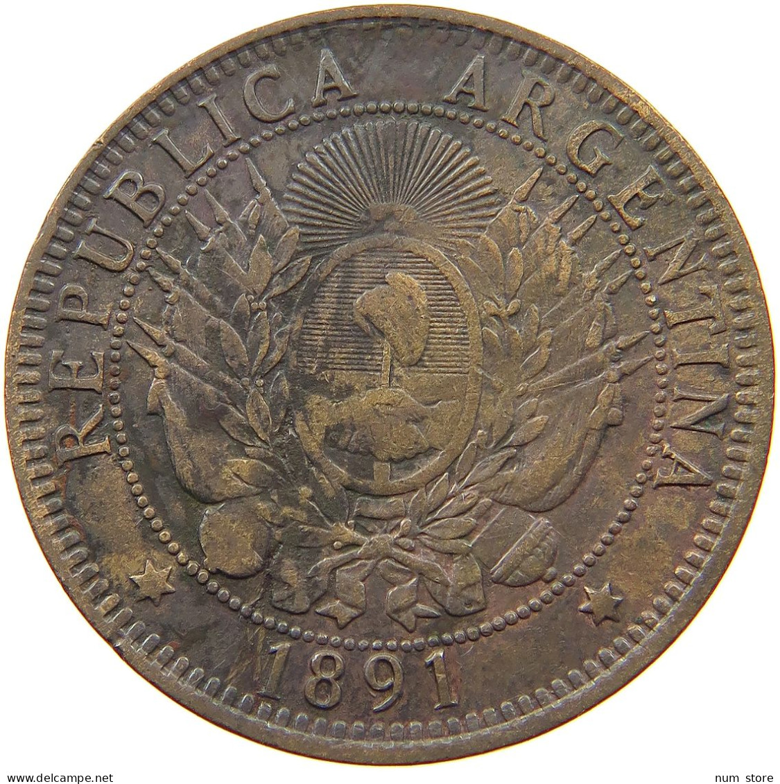 ARGENTINA 2 CENTAVOS 1891 #a007 0409 - Argentine