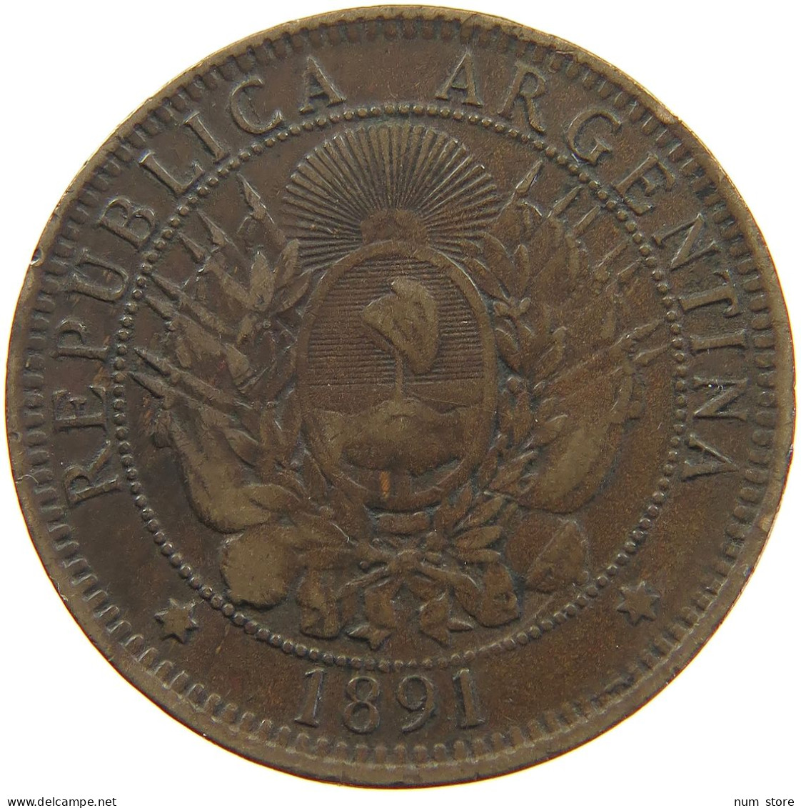 ARGENTINA 2 CENTAVOS 1891 #a050 0625 - Argentine