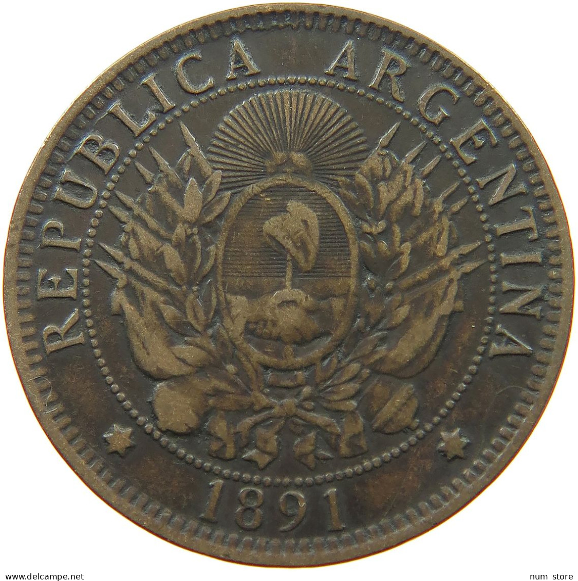 ARGENTINA 2 CENTAVOS 1891 #a007 0399 - Argentine