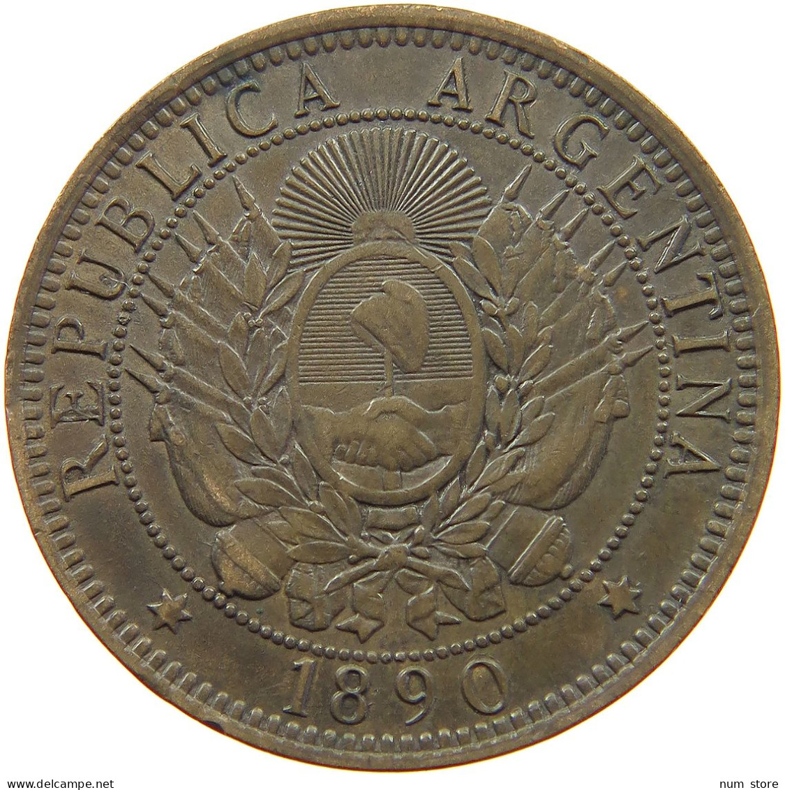 ARGENTINA 2 CENTAVOS 1890 #a007 0115 - Argentine