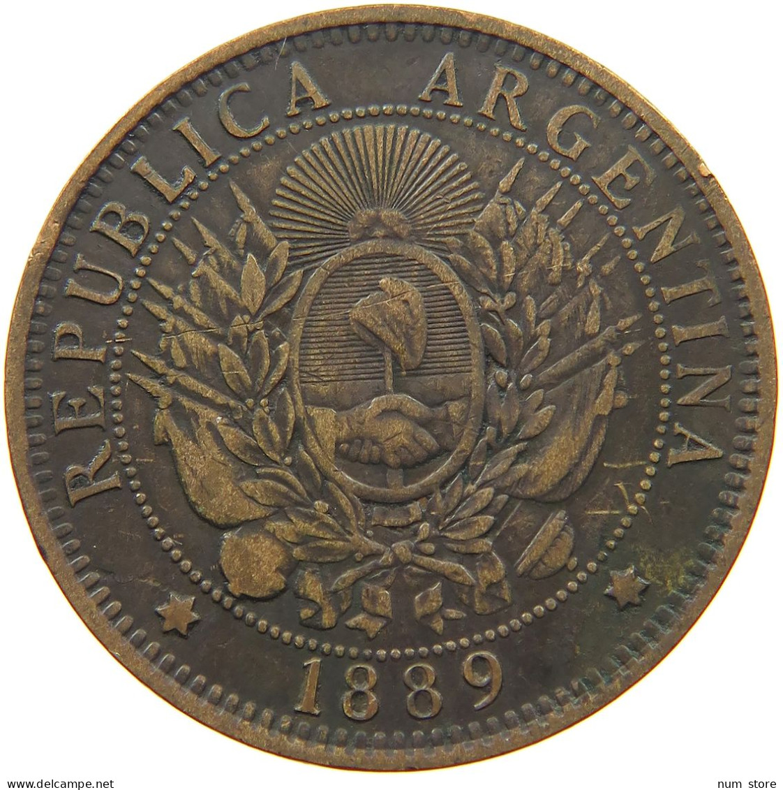 ARGENTINA 2 CENTAVOS 1889 #s077 0041 - Argentine