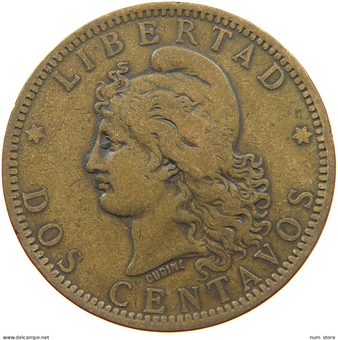 ARGENTINA 2 CENTAVOS 1889 #a007 0117 - Argentine