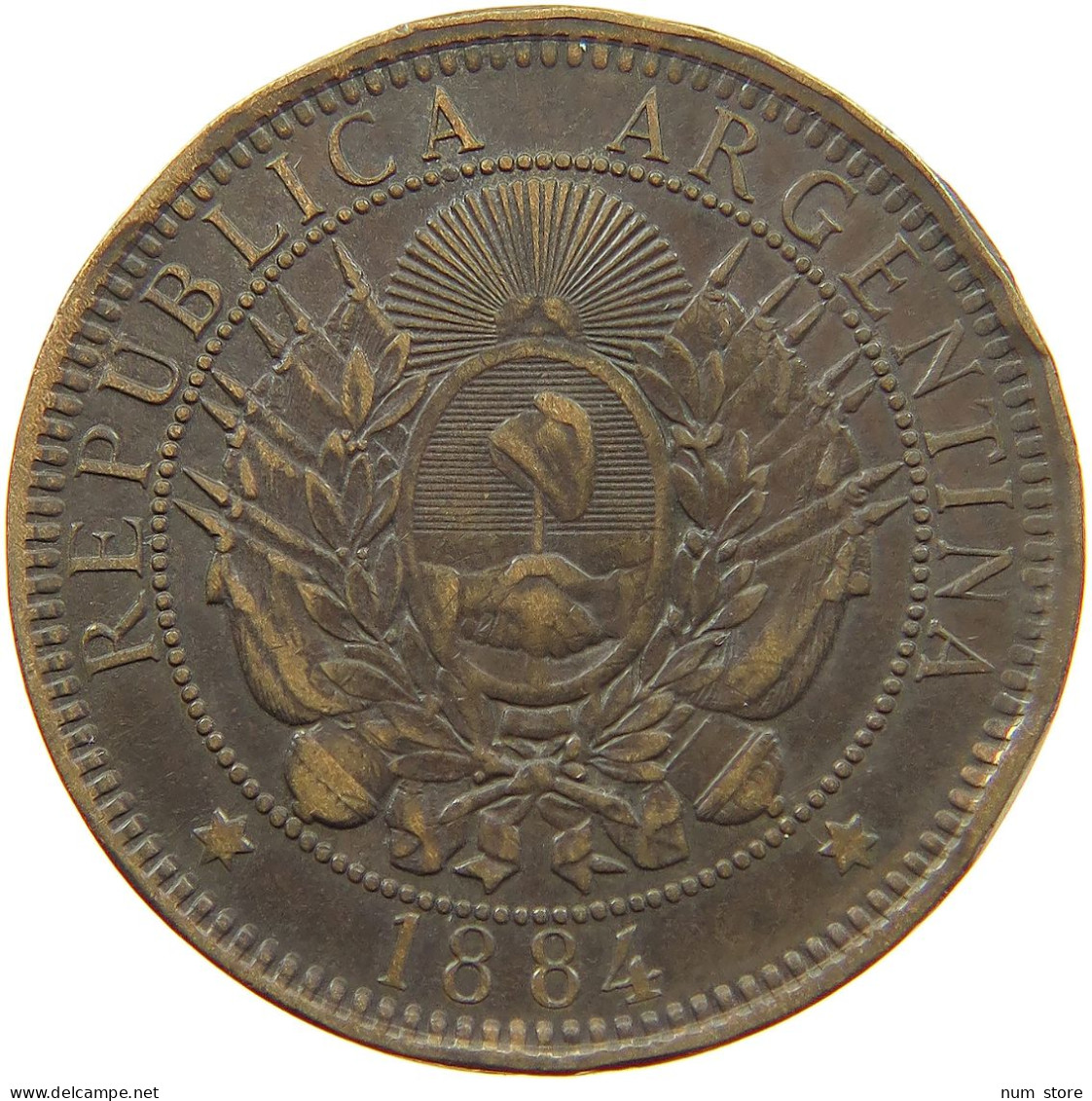 ARGENTINA 2 CENTAVOS 1884 #a007 0125 - Argentine