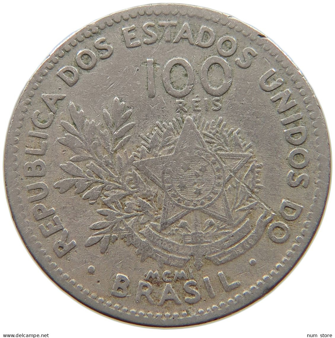 BRAZIL 100 REIS 1901 #s054 0461 - Brésil