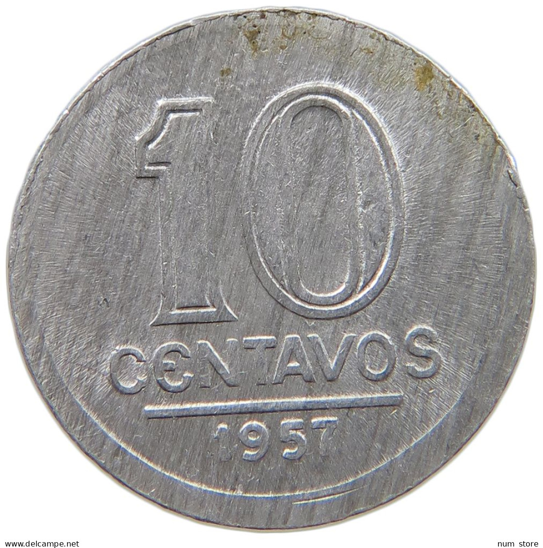 BRAZIL 10 CENTAVOS 1957 #s054 0649 - Brésil