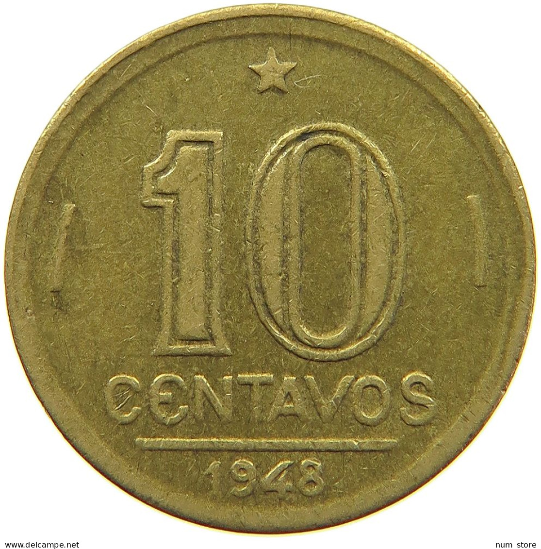 BRAZIL 10 CENTAVOS 1948 #s054 0291 - Brésil