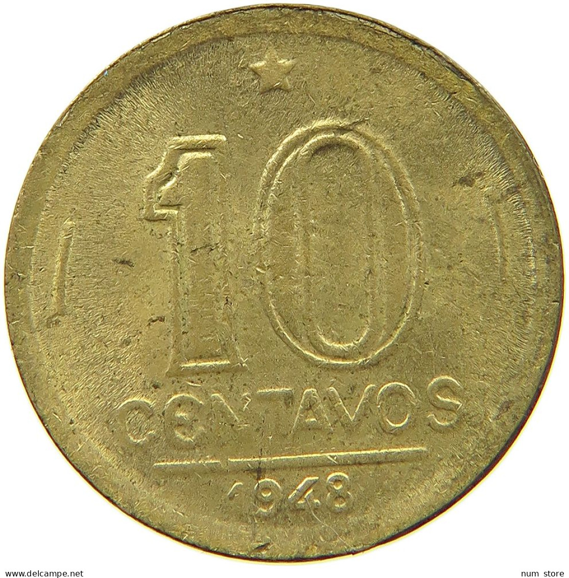 BRAZIL 10 CENTAVOS 1948 #s054 0313 - Brésil