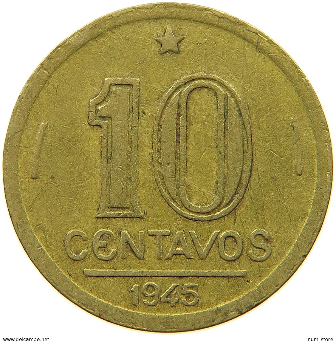 BRAZIL 10 CENTAVOS 1945 #s054 0331 - Brésil