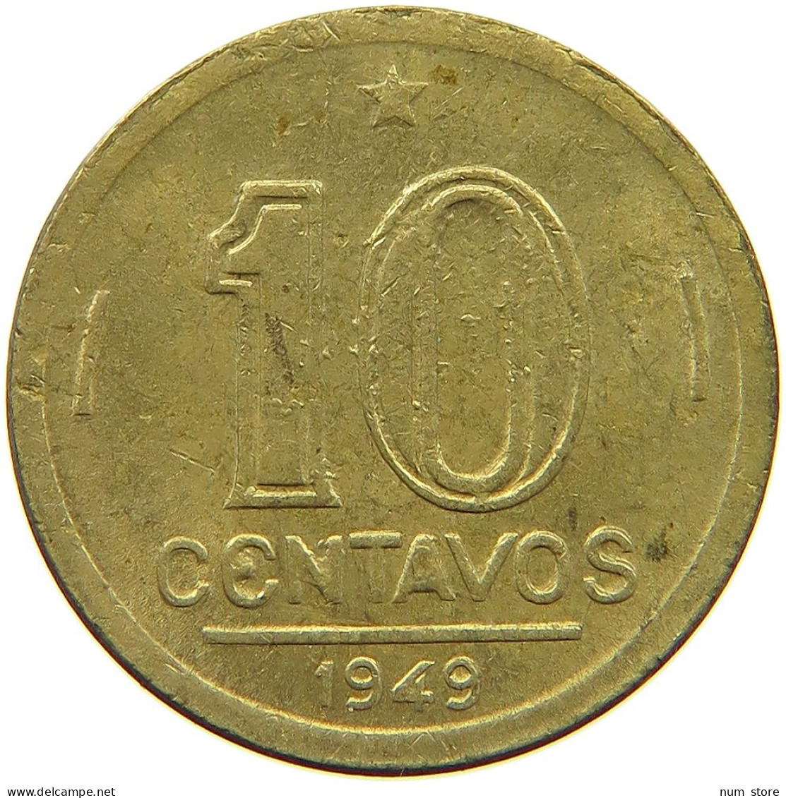 BRAZIL 10 CENTAVOS 1949 #s054 0299 - Brésil