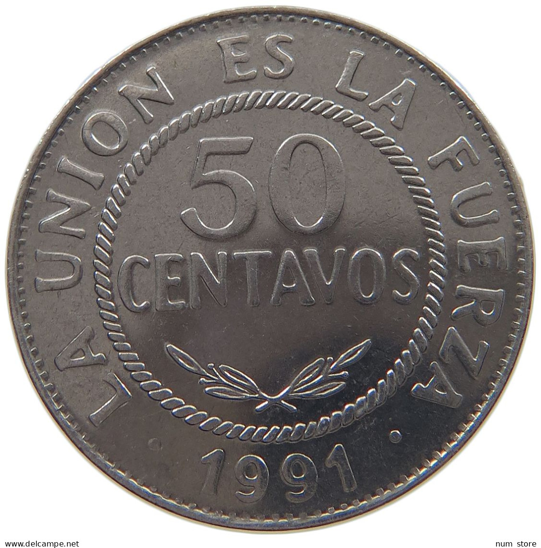 BOLIVIA 50 CENTAVOS 1991 TOP #c033 0351 - Bolivia