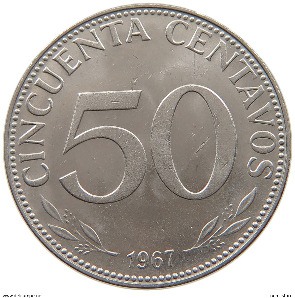 BOLIVIA 50 CENTAVOS 1967 #s065 0407 - Bolivie