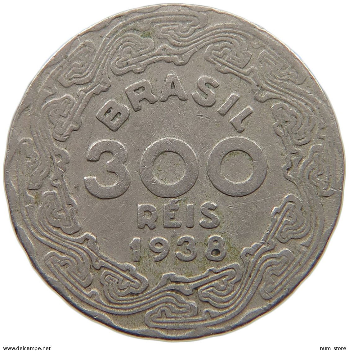 BRAZIL 300 REIS 1938 #s054 0419 - Brésil