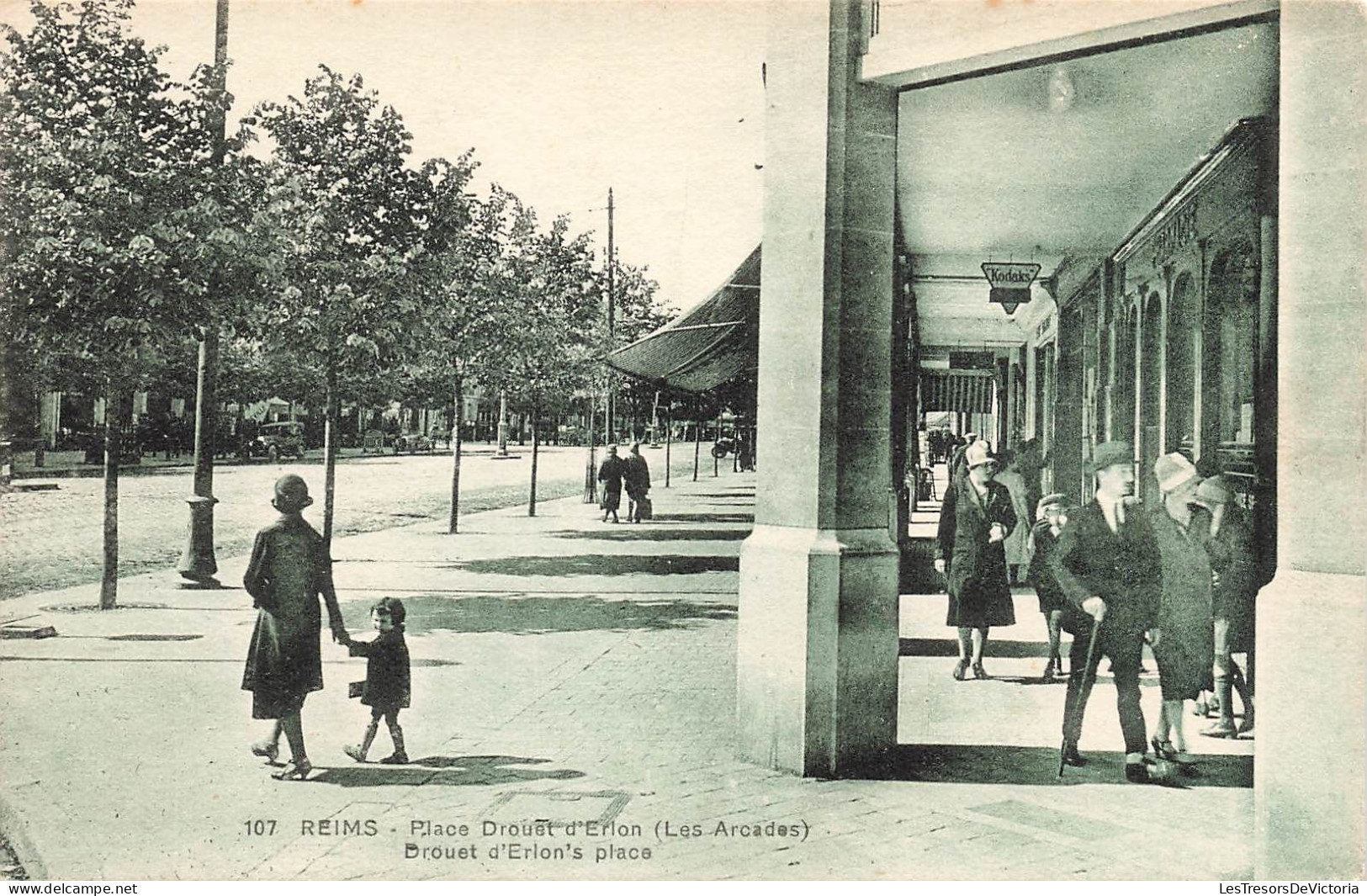 FRANCE - Reims - Place Drouet D'Erlon - Les Arcades- Carte Postale Ancienne - Reims