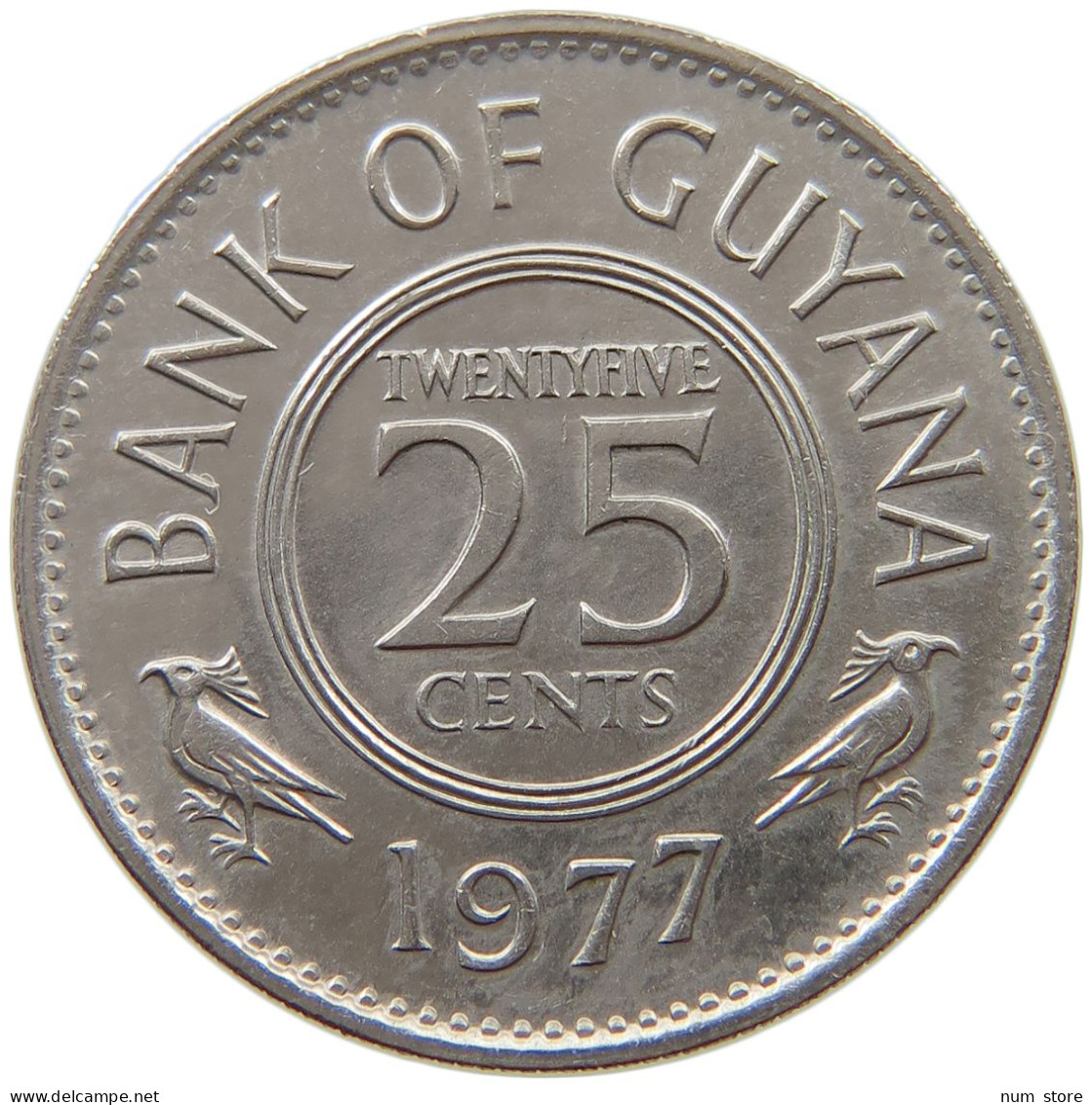 GUYANNA 25 CENTS 1977 #a017 0813 - Guyana