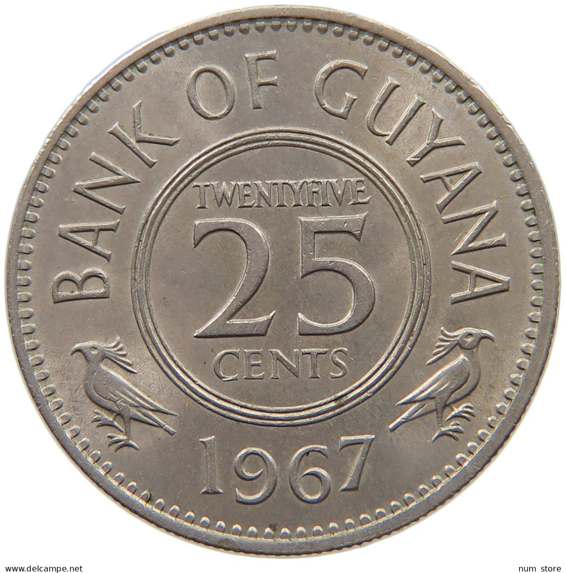 GUYANA 25 CENTS 1967 #c011 0079 - Guyana