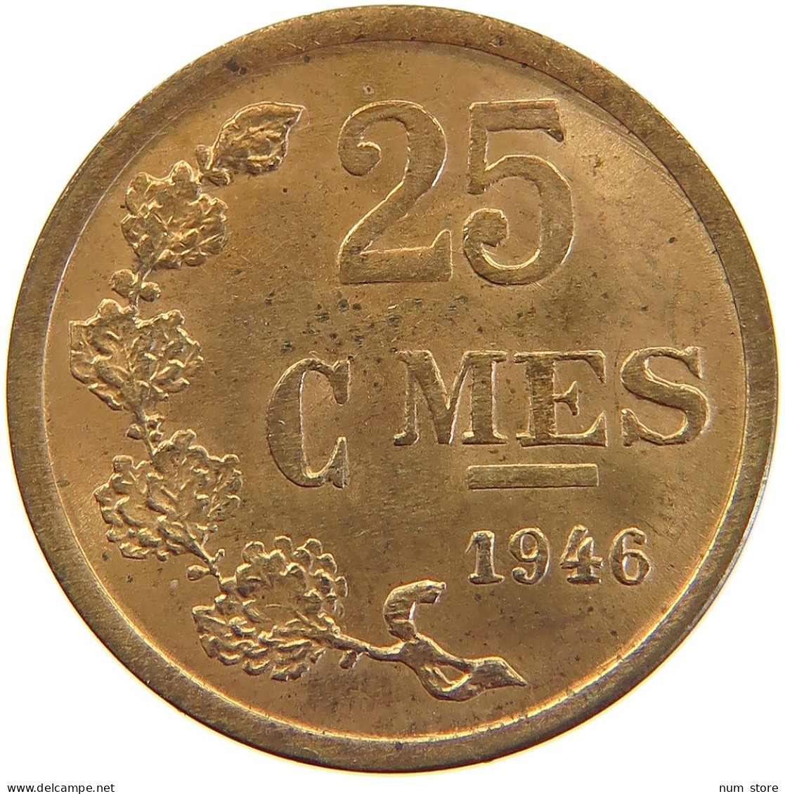 LUXEMBOURG 25 CENTIMES 1946 #c050 0407 - Luxembourg