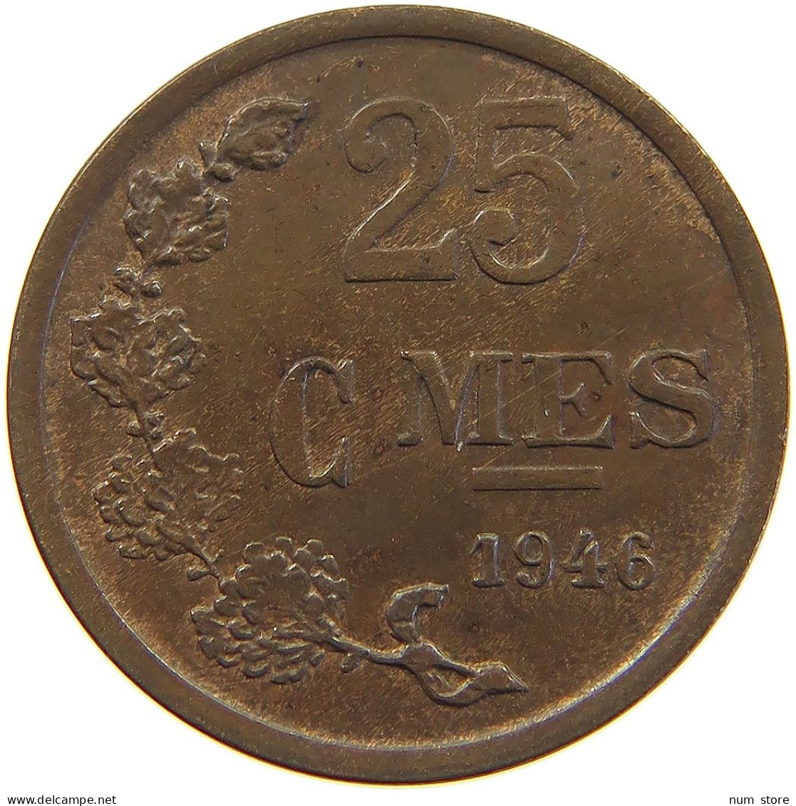 LUXEMBOURG 25 CENTIMES 1946 TOP #a050 0465 - Luxembourg