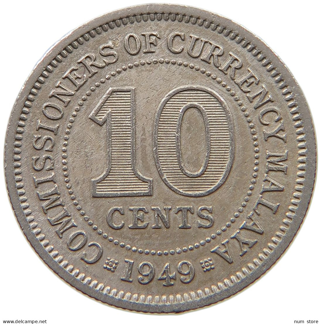 MALAYSIA 10 CENTS 1949 #a034 0871 - Malaysie