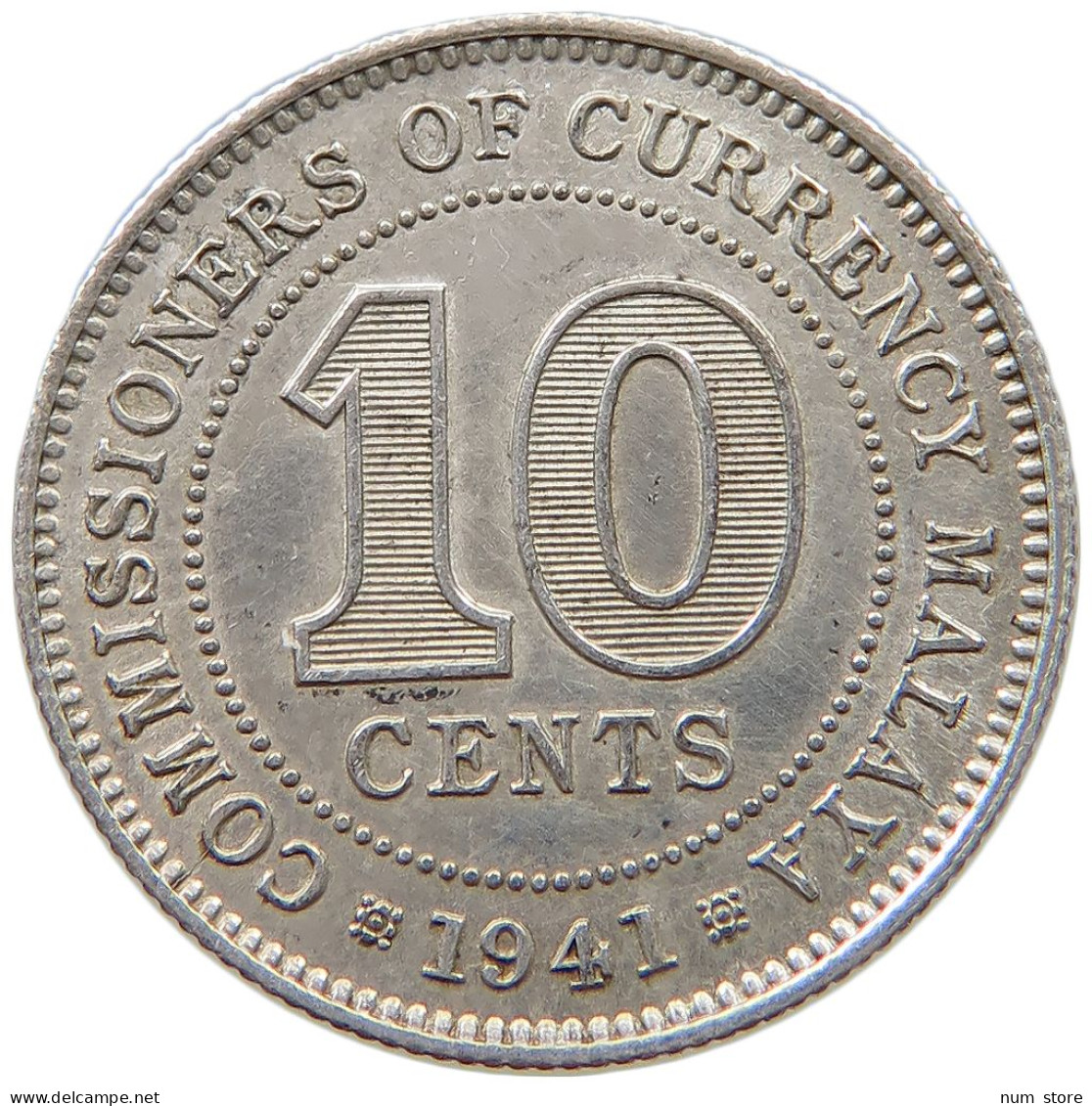 MALAYSIA 10 CENTS 1941 #s049 0653 - Malaysie