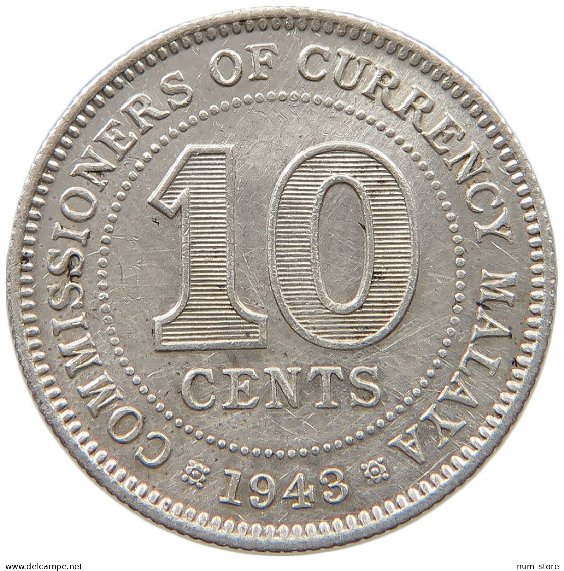 MALAYSIA 10 CENTS 1943 #a033 0113 - Malaysie