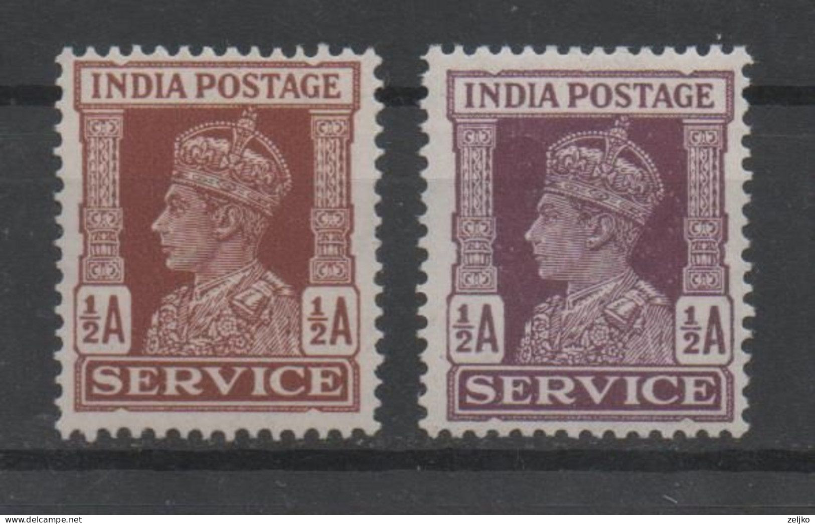 India, MH, 1939, Michel Service 103, 104 - 1936-47 Roi Georges VI