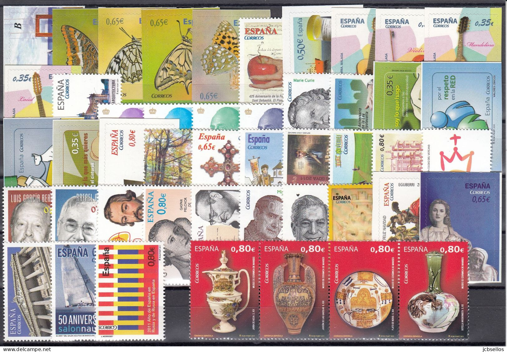 ESPAÑA 2011 Nº 4613/4680 AÑO COMPLETO NUEVO, MNH **, 47 SELLOS, 13 HB, 1 CARNET - Años Completos