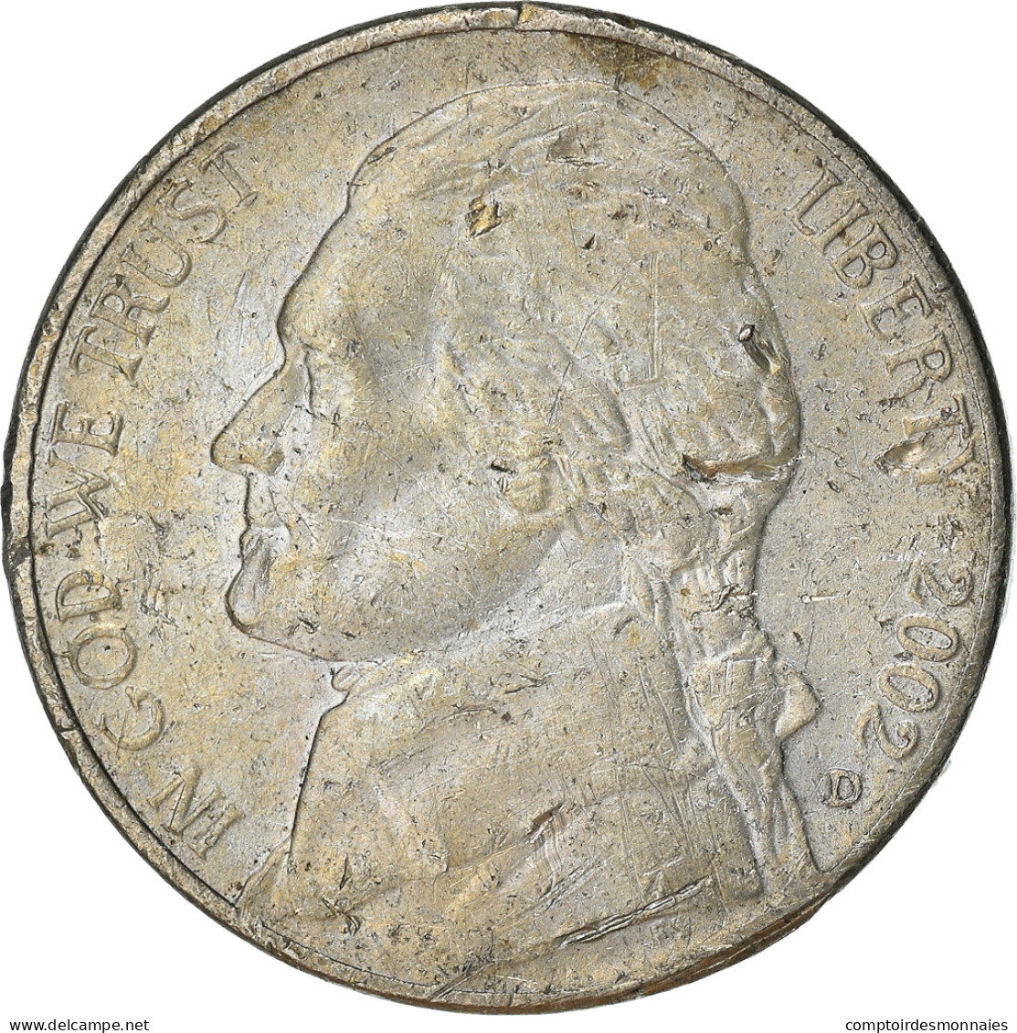 Monnaie, États-Unis, Jefferson Nickel, 5 Cents, 2002, U.S. Mint, Denver, TTB - 1938-…: Jefferson
