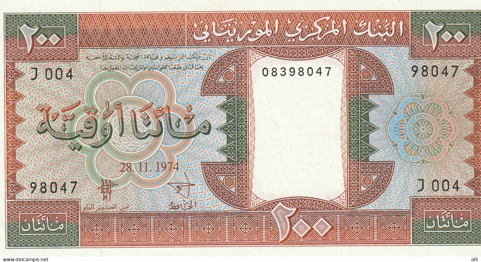 Mauritania 200 Ouguiya 1974 P-5 UNC - Mauritanië