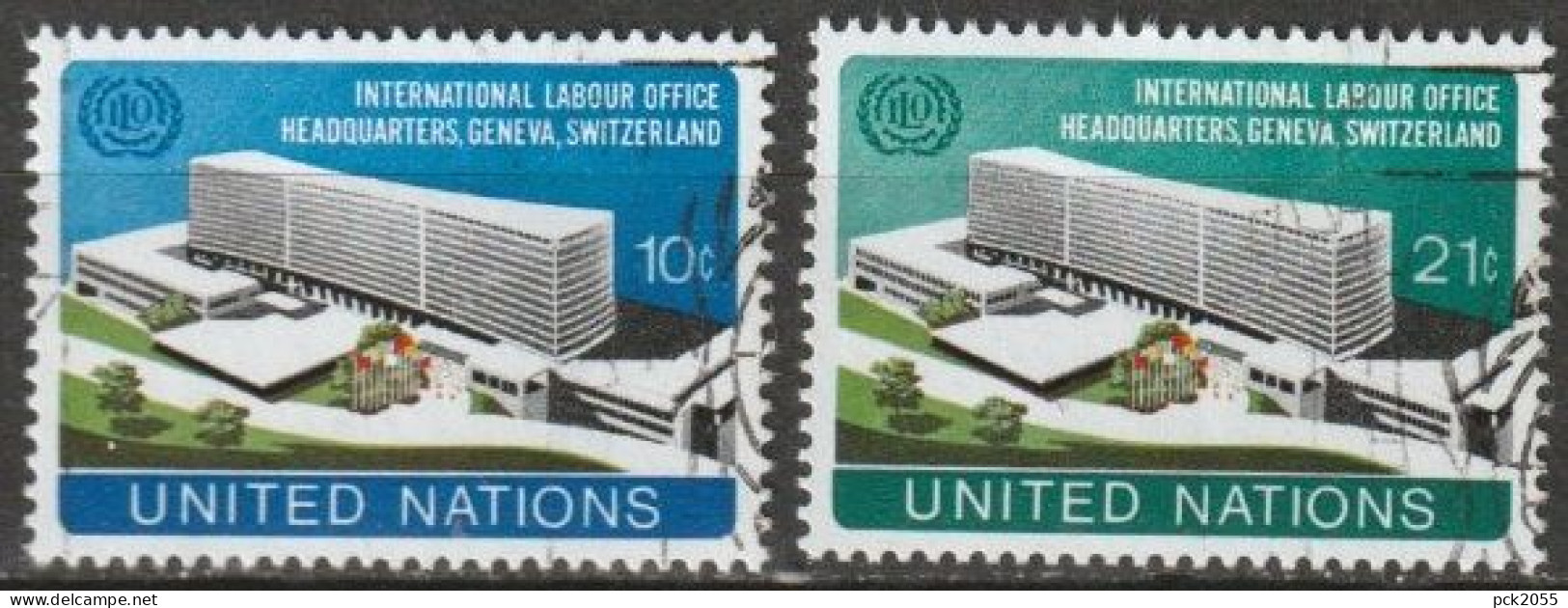 UNO New York 1974 MiNr.264 - 265 O Gestempelt Einweihung Amtssitz ILO ( 4720 )günstige Versandkosten - Gebruikt