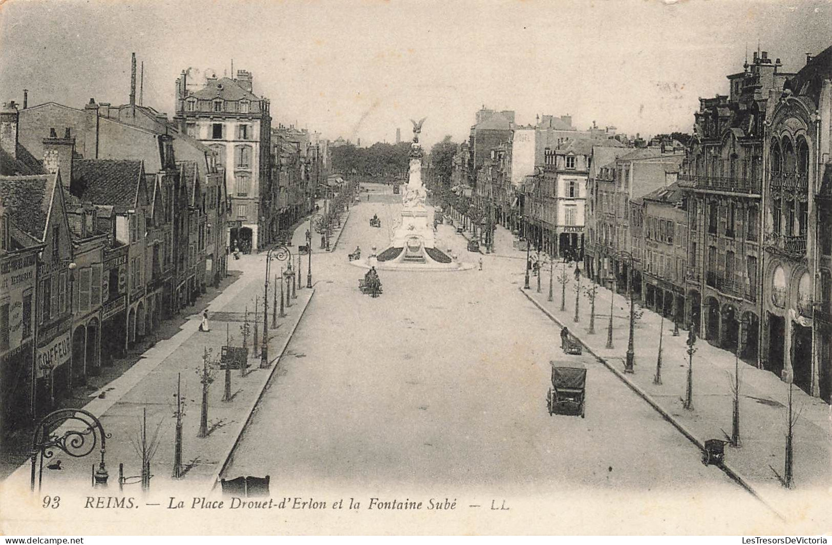 FRANCE - Reims - La Place Drouet-d'Erlon Et La Fontaine Subé - Carte Postale Ancienne - Reims