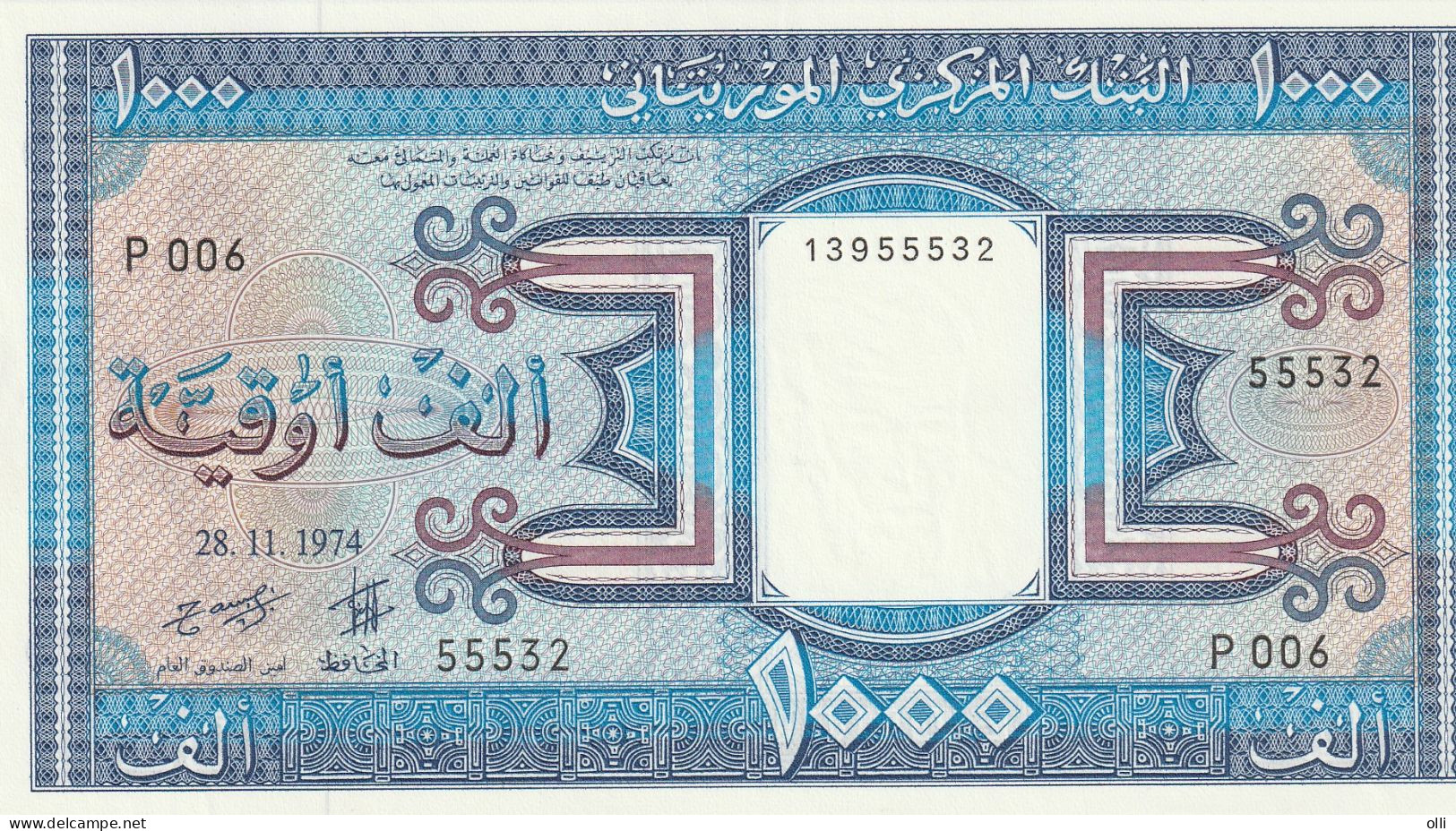 Mauritania 1000 Ouguiya 1974 P-7 UNC - Mauritanië