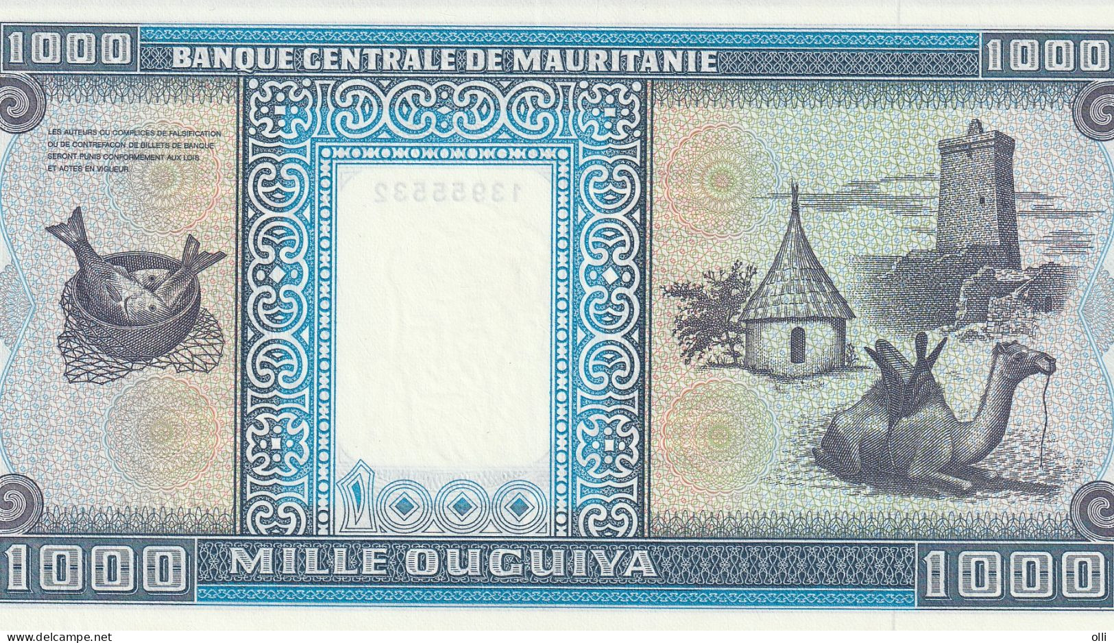 Mauritania 1000 Ouguiya 1974 P-7 UNC - Mauritanië