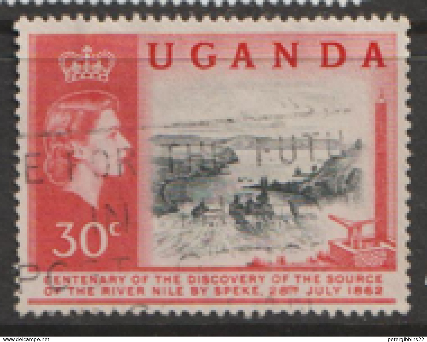 Uganda  1962  SG  95  30c  Source Of The Nile   Fine Used - Uganda (...-1962)
