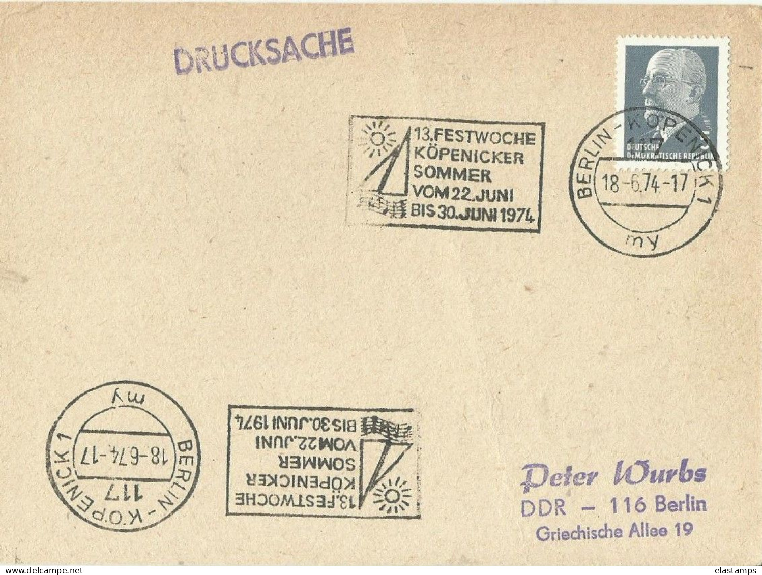 DDR GS 1974 SST - Postcards - Used