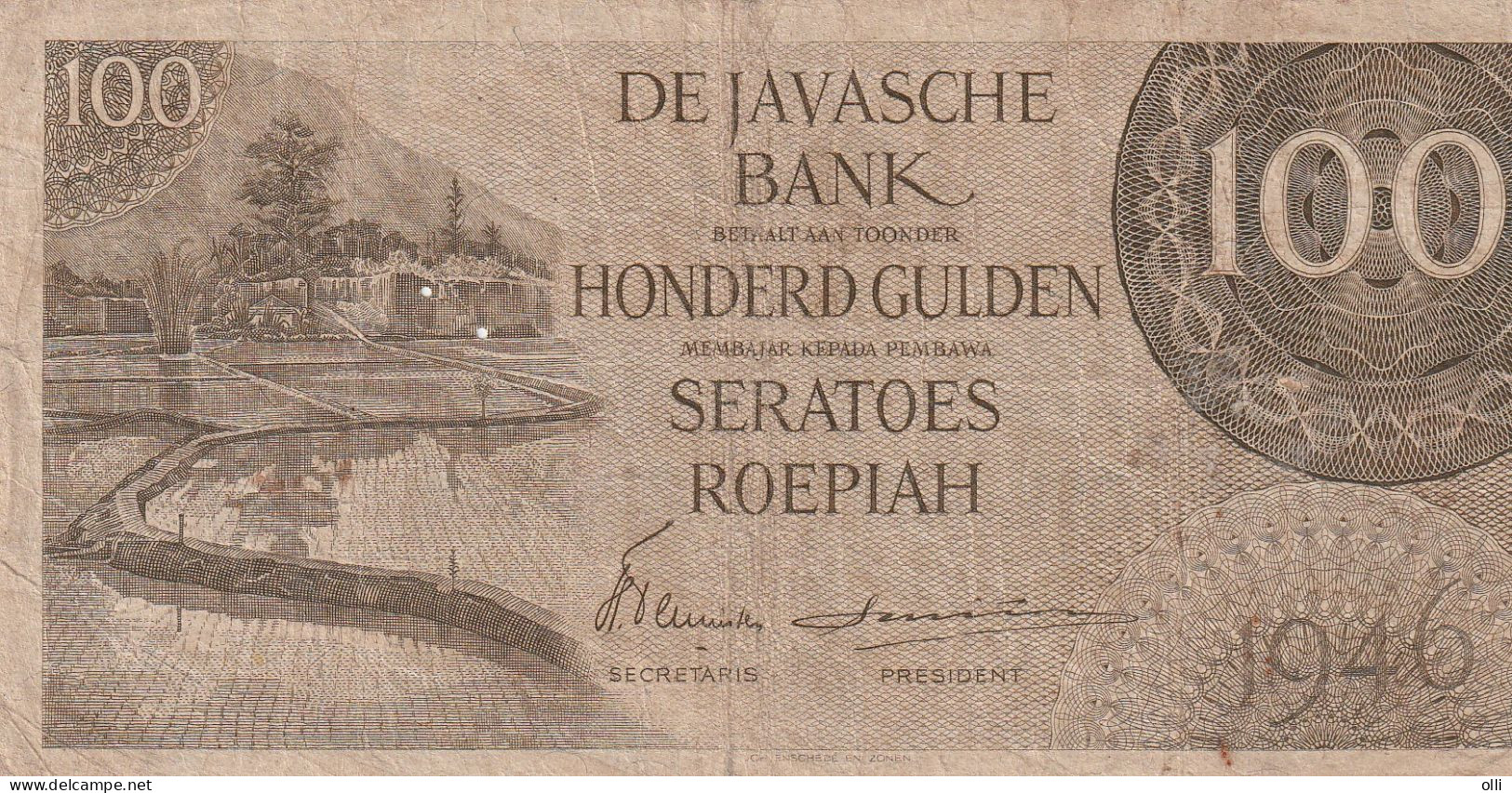 Netherlands Indies 100 Gulden 1946  F P- 94 F - Niederländisch-Indien