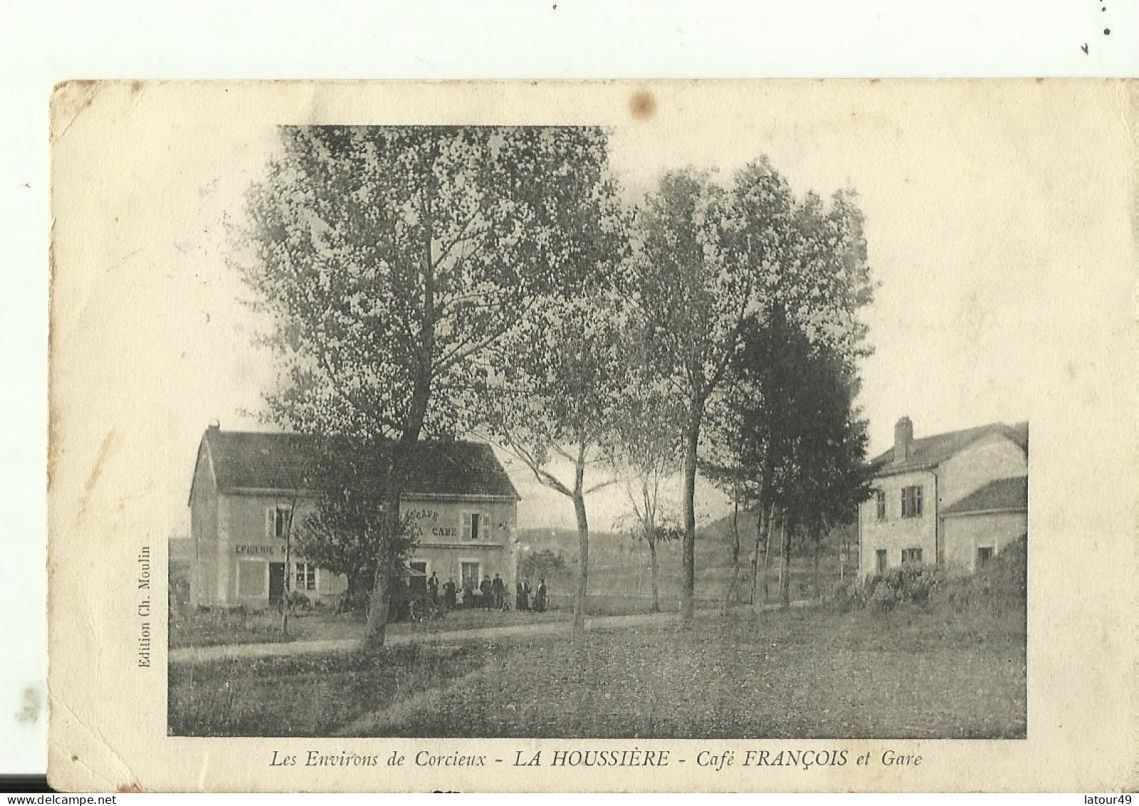 Environs De Corcieux La Houssire Cafe Francois Ecrit Par Poilu Convoi Administratif 66 E Division 1914  Cachet Miltaire - Corcieux